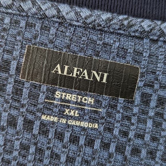Alfani Men's Blue Long Sleeve Stretch Henley Shirt Size XXL - Picture 7 of 7